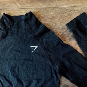 ✨NEW✨ Gymshark Long Sleeve Mock Neck Dark Gray Fitted Women’s Athletic Top/Shirt